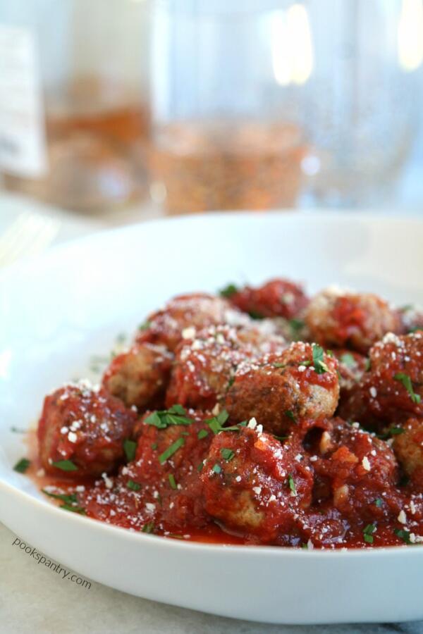 turkey meatballs with parsley and parmesan cheese