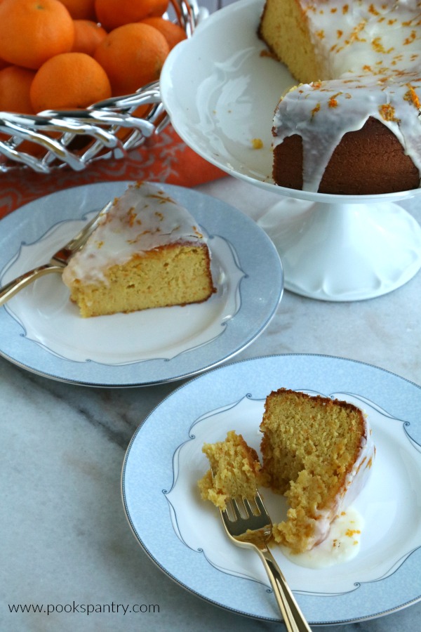 slices of clementine cake on plates