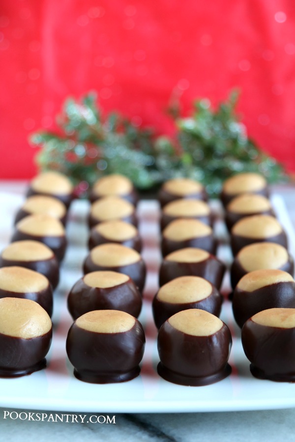 chocolate dipped peanut butter buckeyes
