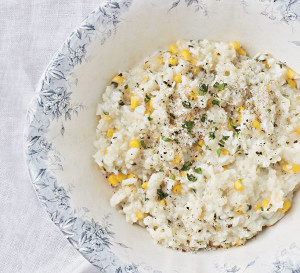 Fresh Corn Risotto - photo and recipe by Kathy Hester
