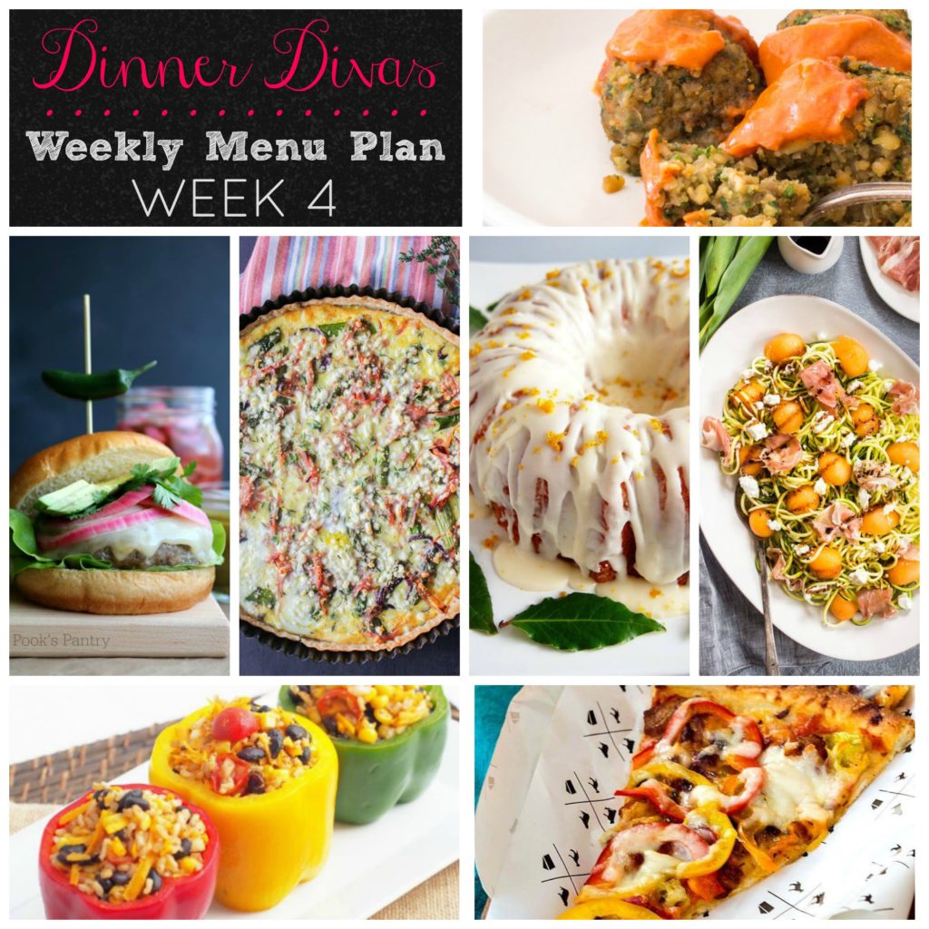 Dinner Divas weekly menu plan: week 4