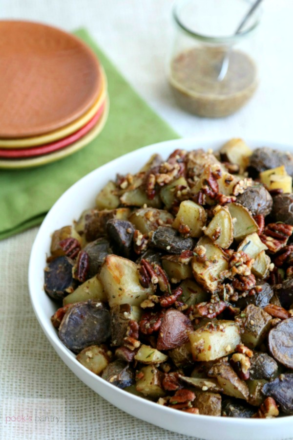 Oven Roasted Potatoes with Herbed Pecans | Pook's Pantry