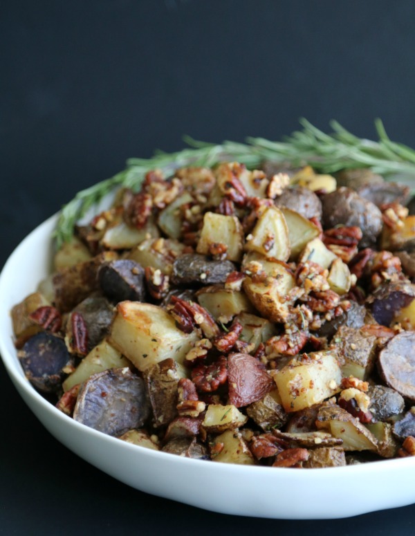 Oven Roasted Potatoes with Herbed Pecans