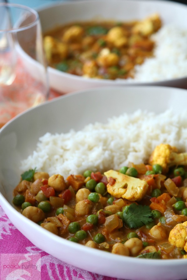 vegan chickpea curry recipe with white rice