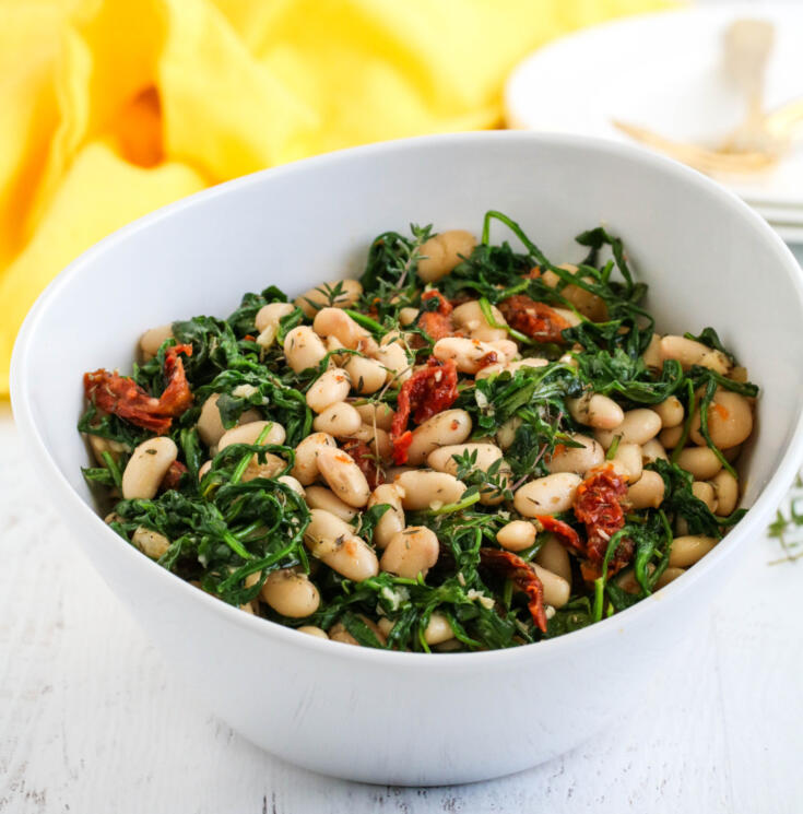 White Beans with Arugula and Sun-Dried Tomato