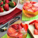 strawberry spritzer on green napkin