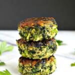 stacked green veggie patties