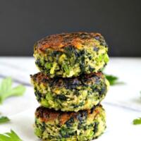 stacked green veggie patties
