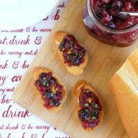 cranberry chutney on crostini