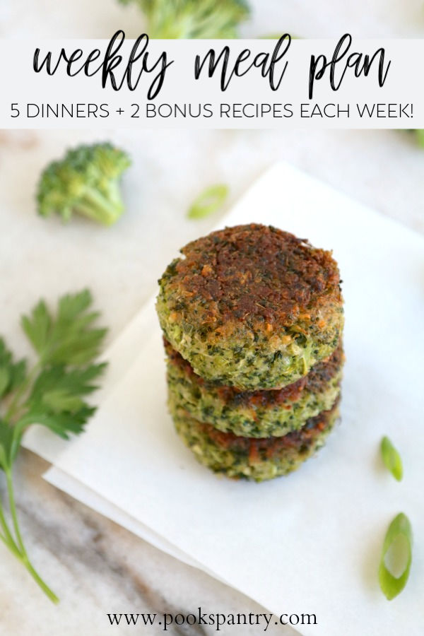 fried broccoli cakes stacked on parchment paper