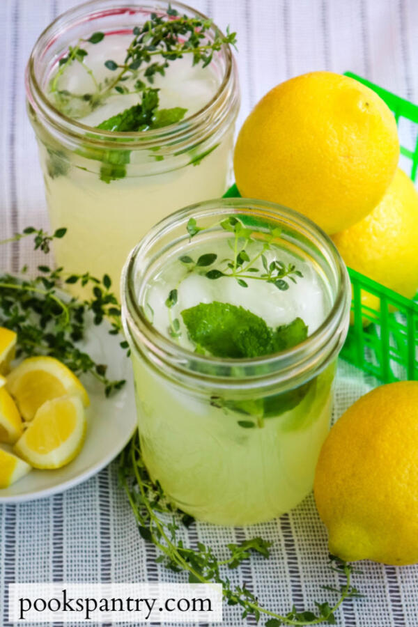 mint lemonade with lemon thyme