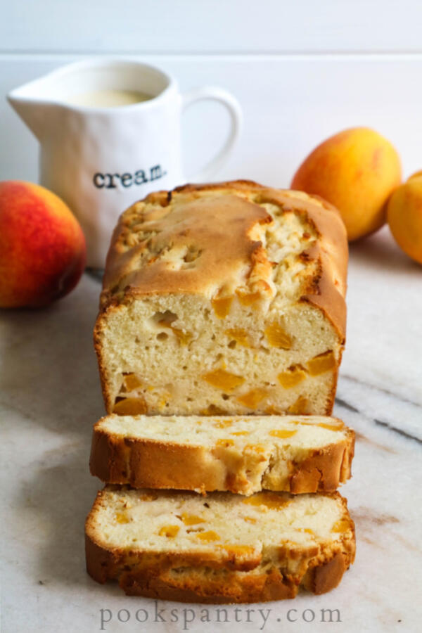 Peach Pound Cake With Cream Cheese Pook S Pantry Recipe Blog