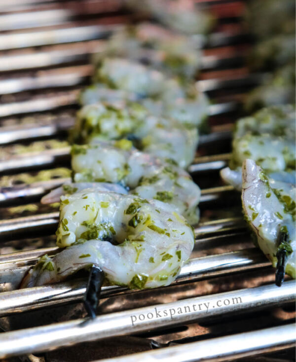 grilled shrimp skewers with marinade