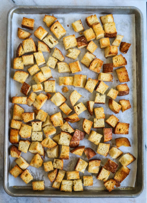 croutons on sheet pan