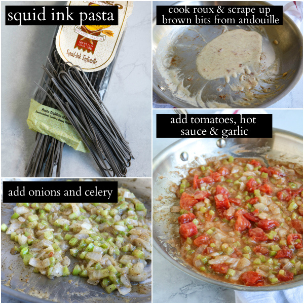 instructions for Cajun langostino pasta
