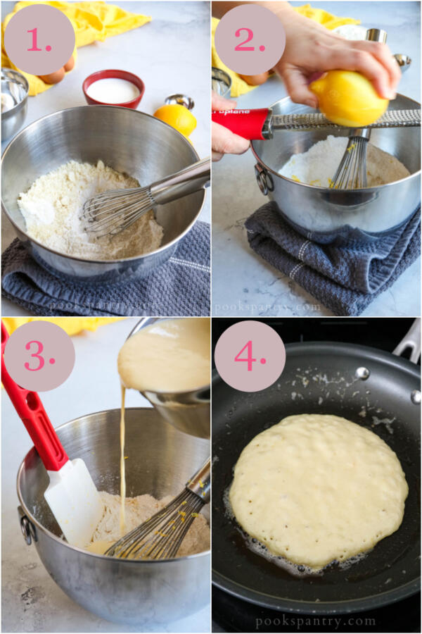 step by step instructions for lemon ricotta pancakes