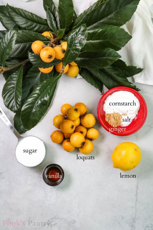 ingredients for loquat crumble