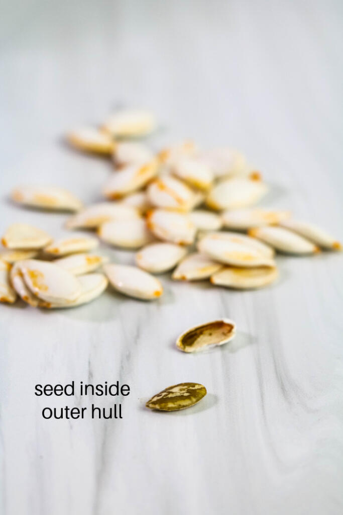 Raw seed inside white outer hull.