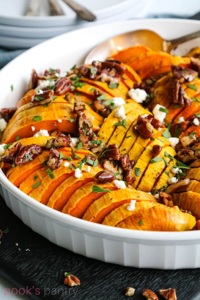 Roasted Honeynut squash with maple pecans