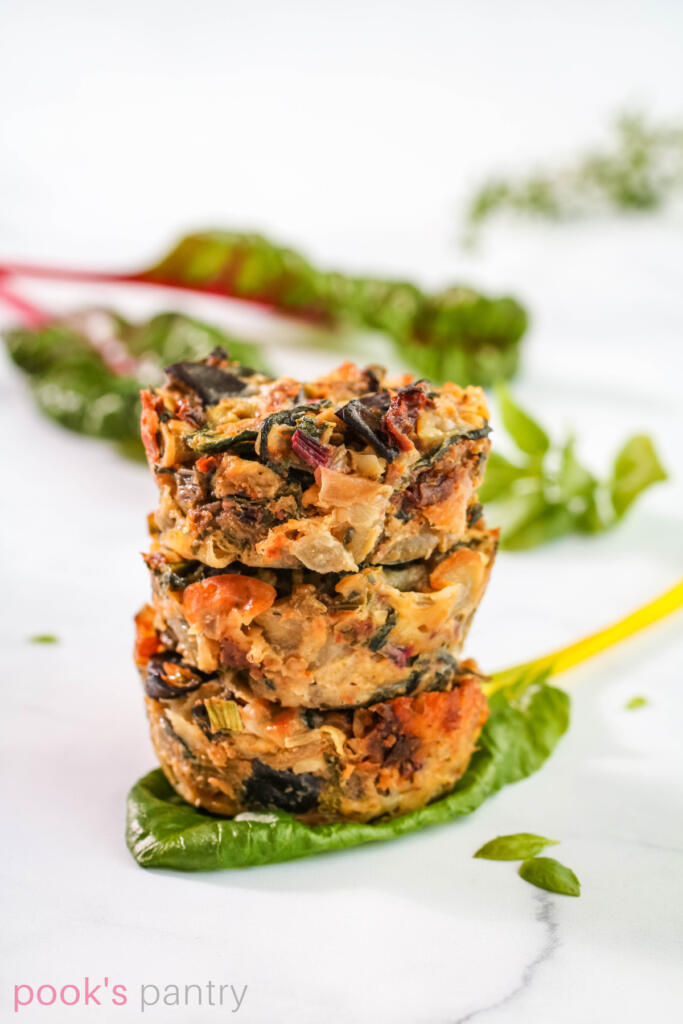 Vegetables cakes with Italian vegetables and herbs.