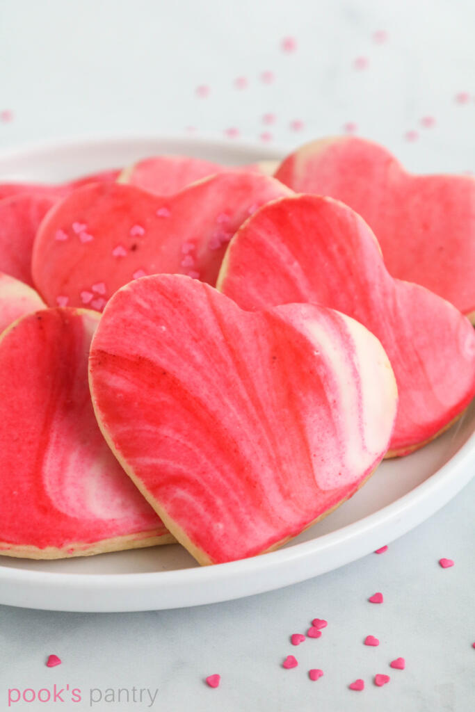 Heart shaped Valentine cookies.