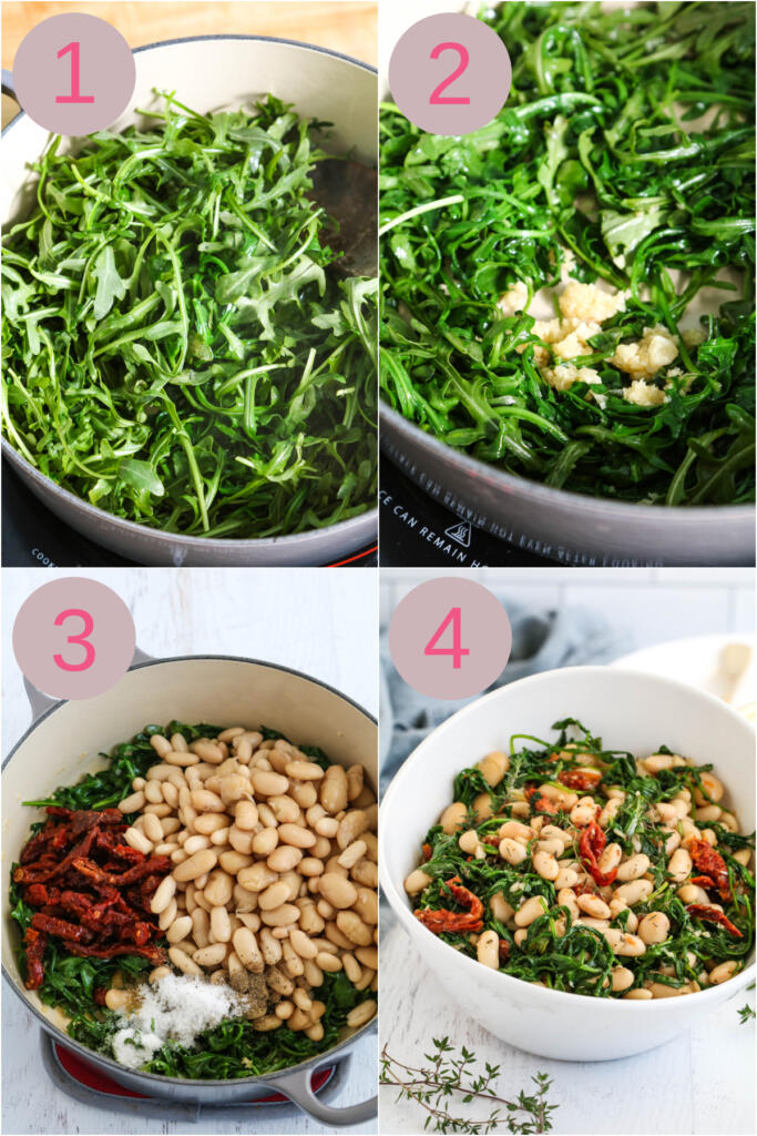 Detailed instructions for white bean recipe.