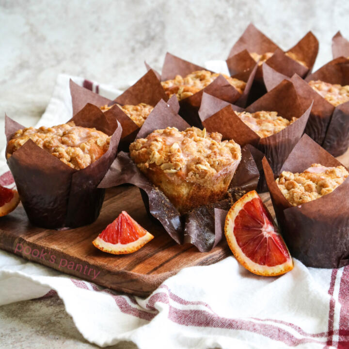 Blood orange muffins with crumble topping - Pook's Pantry Recipe Blog