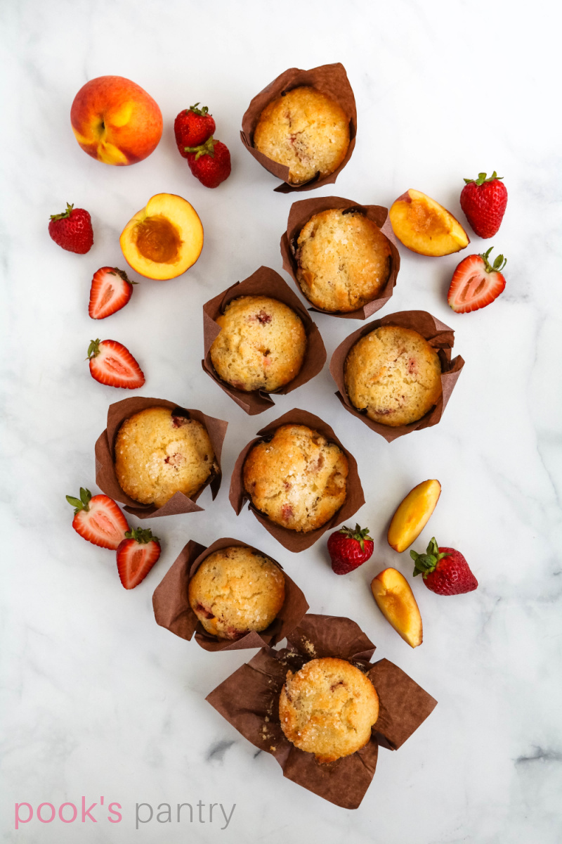 Strawberry peach muffins