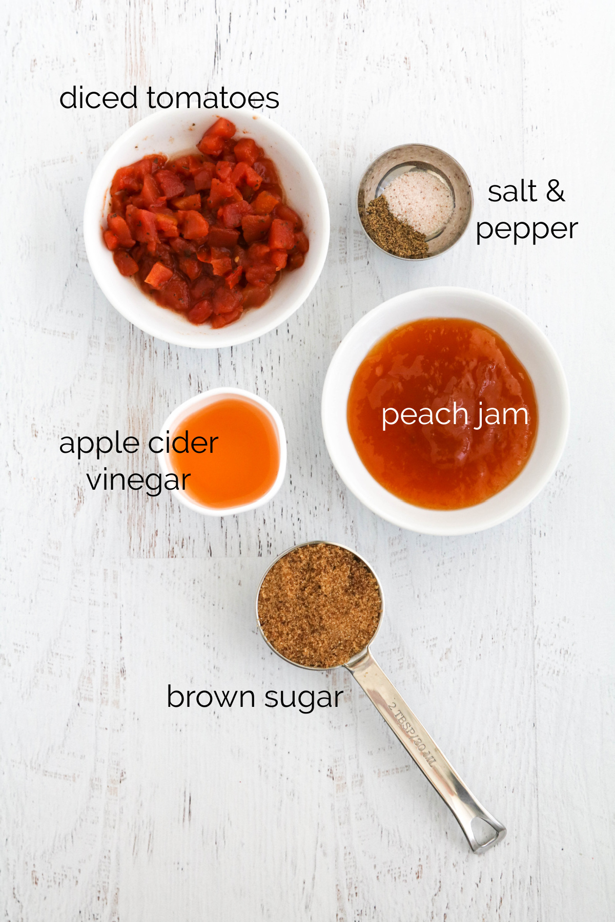 Ingredients for peach glaze