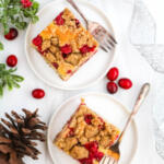 Cranberry coffee cake slices.