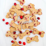 Dog biscuit recipe on white background.