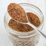 Homemade taco seasoning in jar.