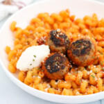 Ricotta meatballs in bowl.